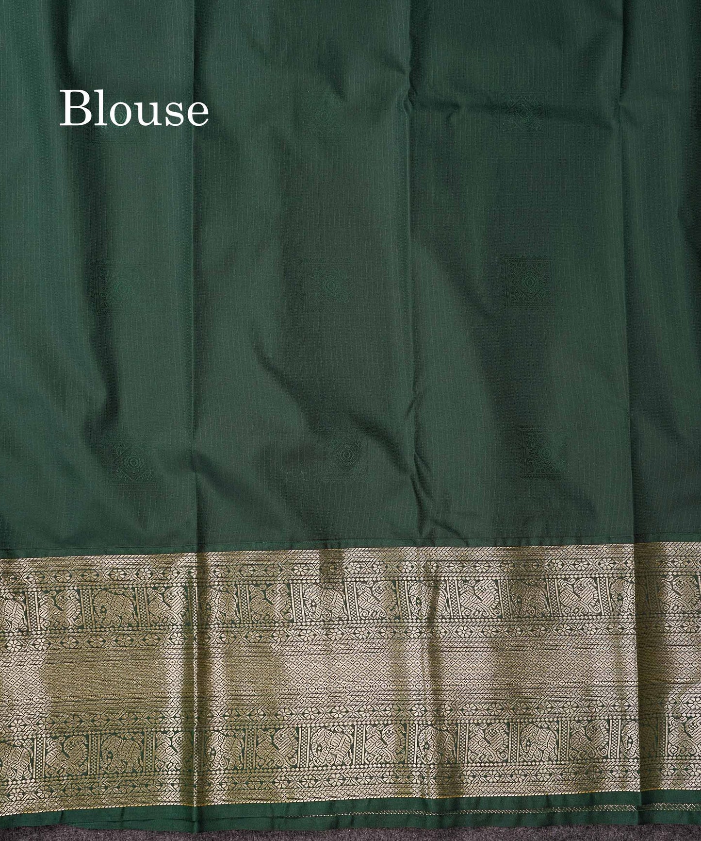 Semi Silk Saree - Half White Stripes With  Butta Along With Contrast Bottle Green Traditional Evening Morning Border