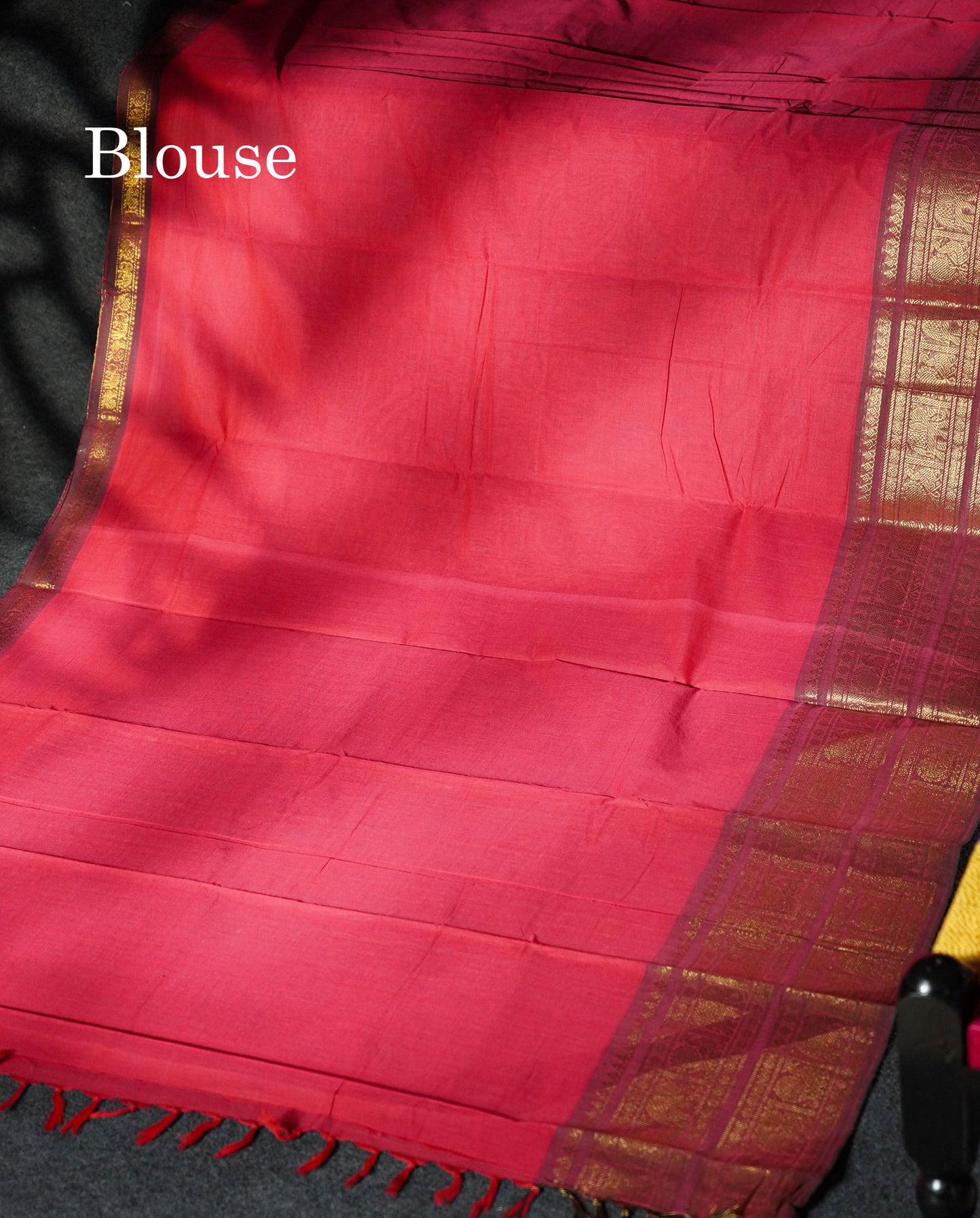 Beautiful Rust Orange Plain Pure Chettinad Cotton Saree With Contrast Dark Brown Traditional Evening Morning Border
