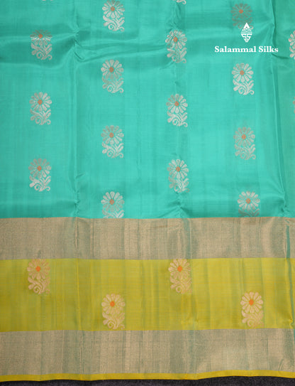 Rexona Green Pure Silk Mix Saree With Contrast Manthulir Green Border