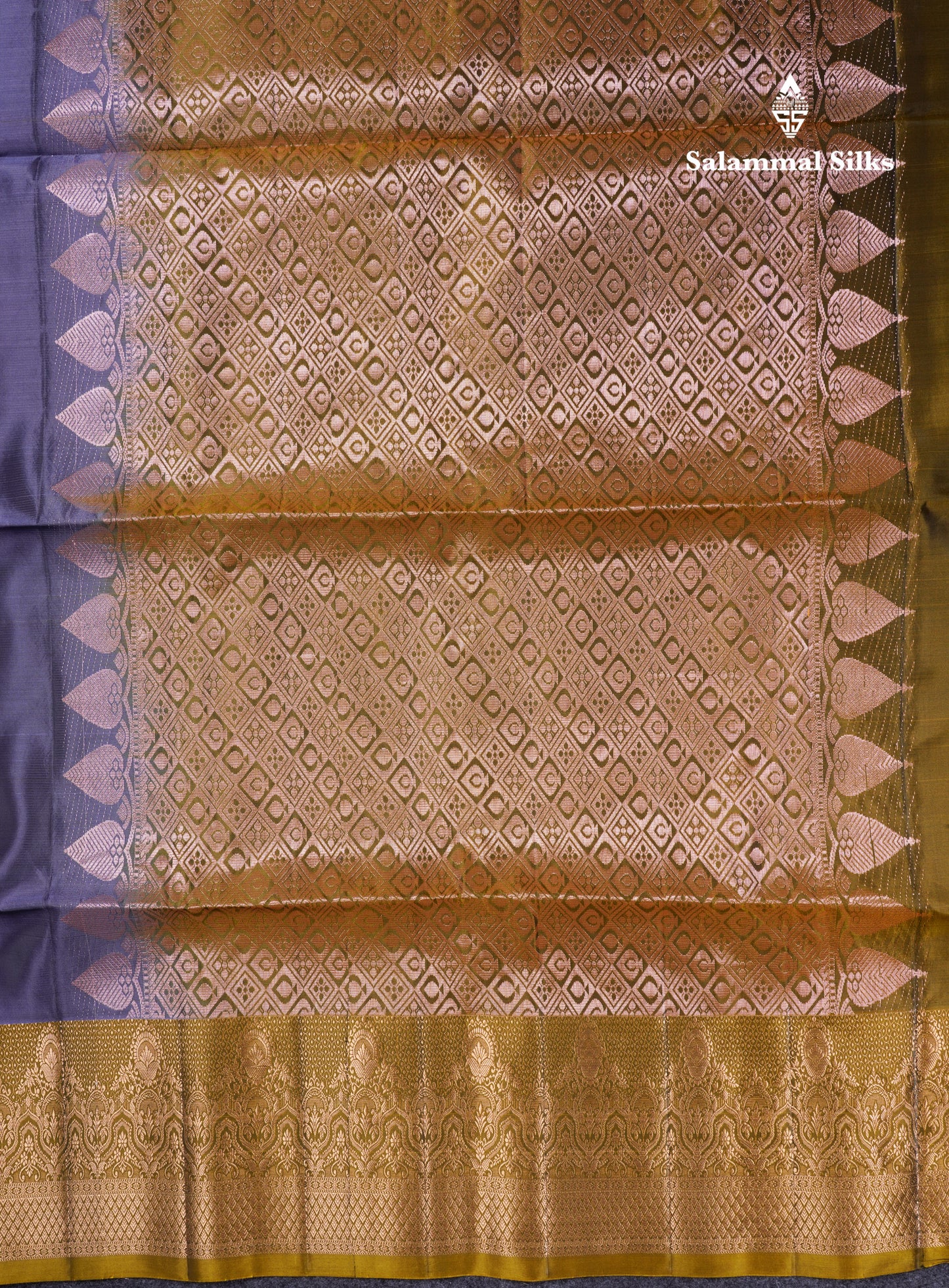 Blue Shade Pure Silk Mix Soft Silk Saree With Contrast Olive Mustard Yellow Border