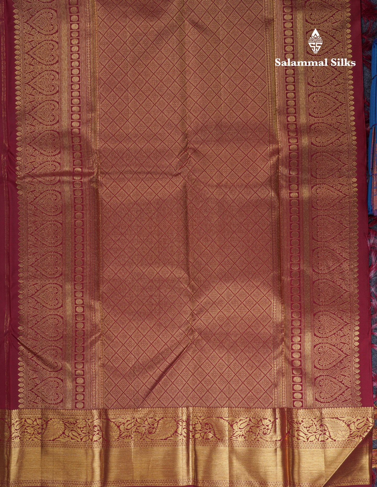 Beautiful Dark Maroon Menakari Work Bridal Pure Kanjivaram Silk Saree With Traditional Border