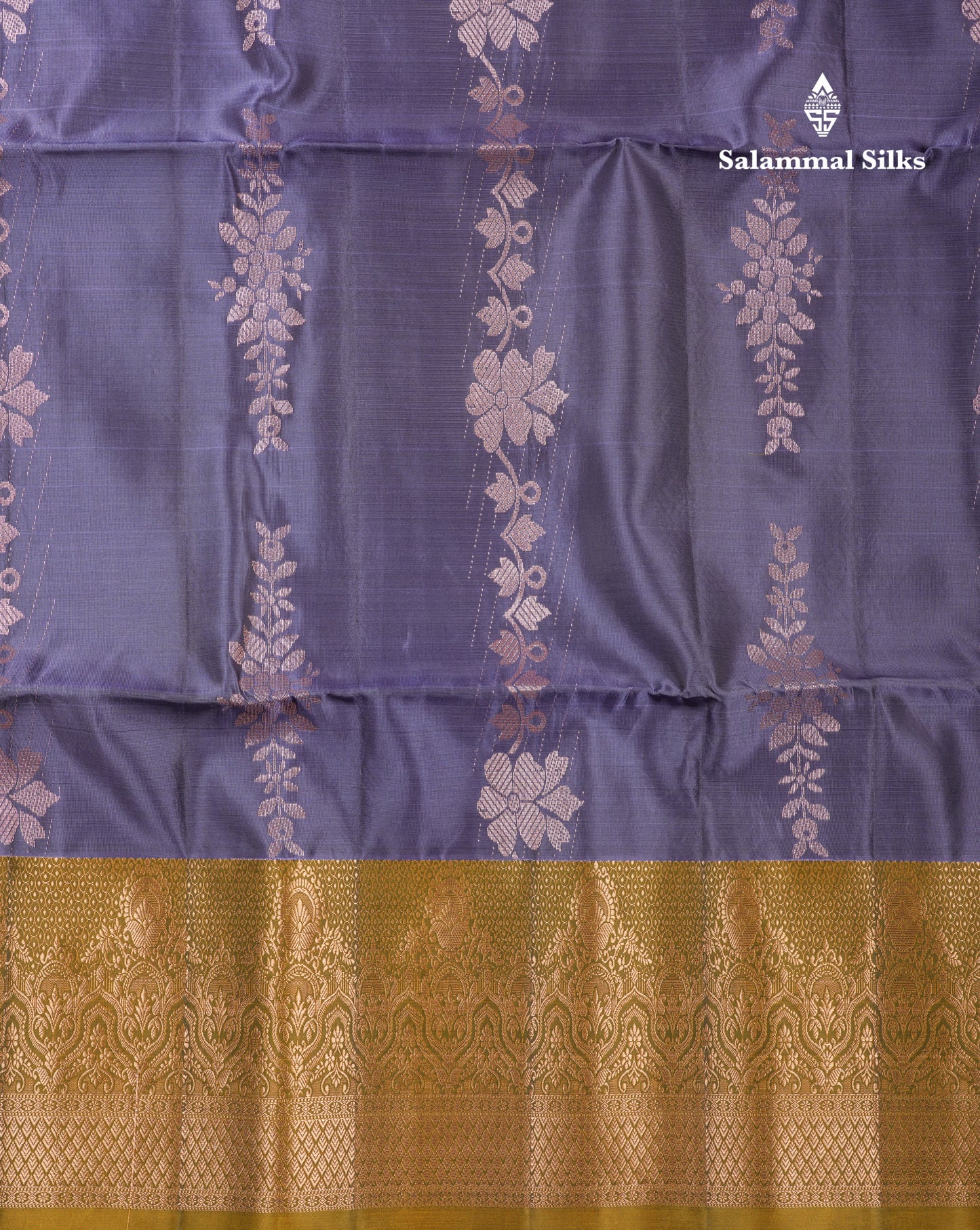 Blue Shade Pure Silk Mix Soft Silk Saree With Contrast Olive Mustard Yellow Border