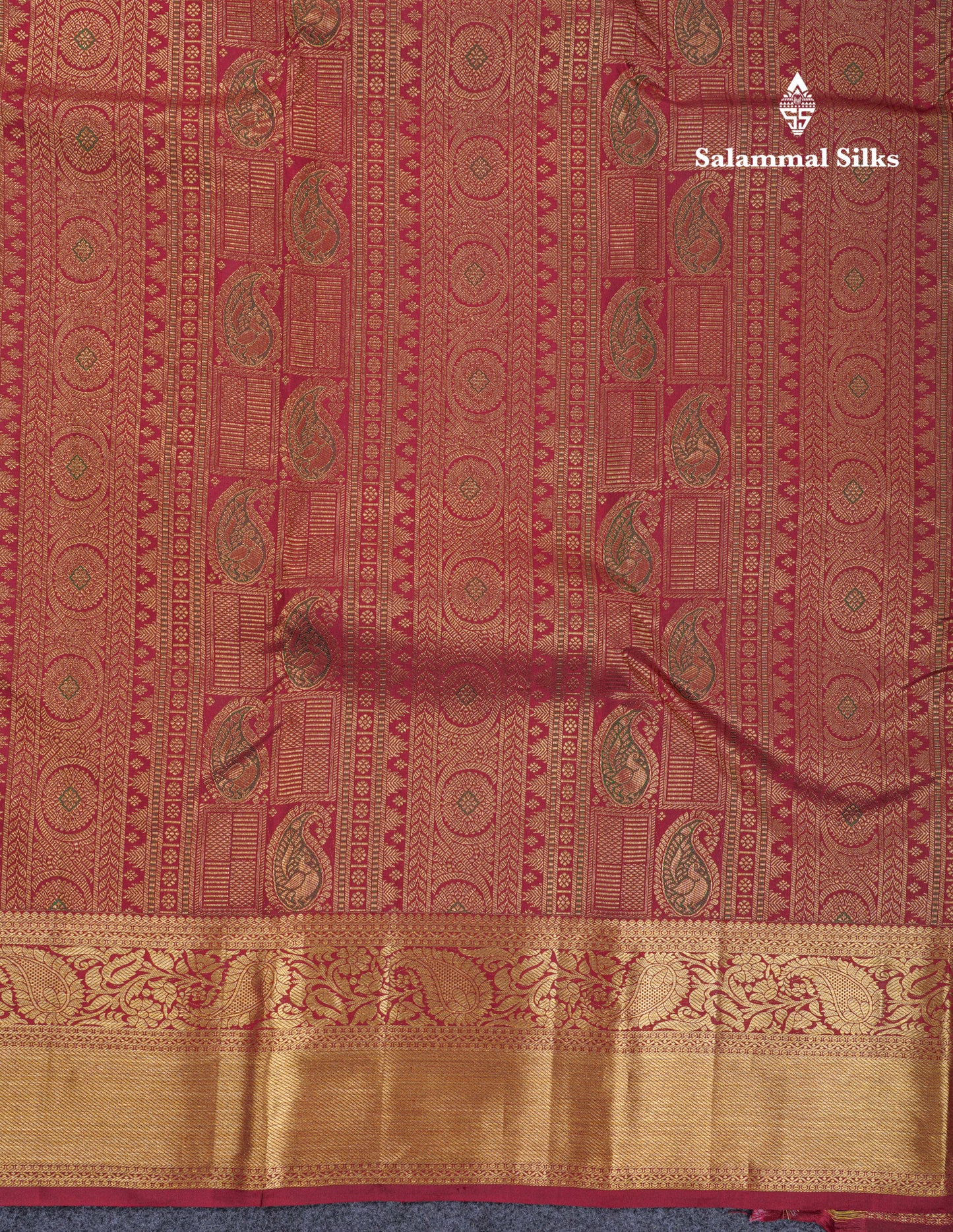 Beautiful Dark Maroon Menakari Work Bridal Pure Kanjivaram Silk Saree With Traditional Border