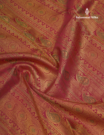 Beautiful Dark Maroon Menakari Work Bridal Pure Kanjivaram Silk Saree With Traditional Border