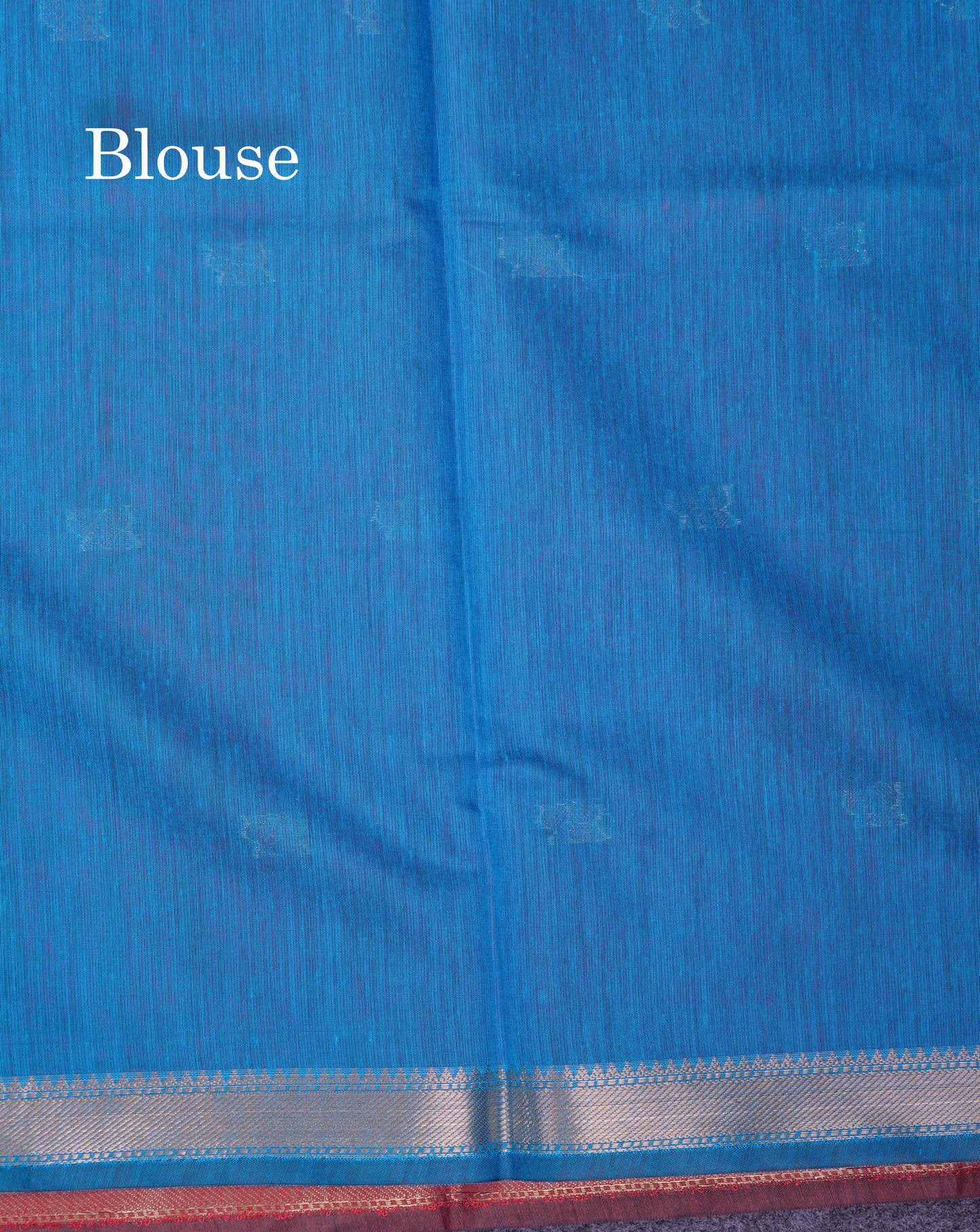Beautiful Navy Blue Maheshwar Cotton Saree With Contrast Blue Blouse