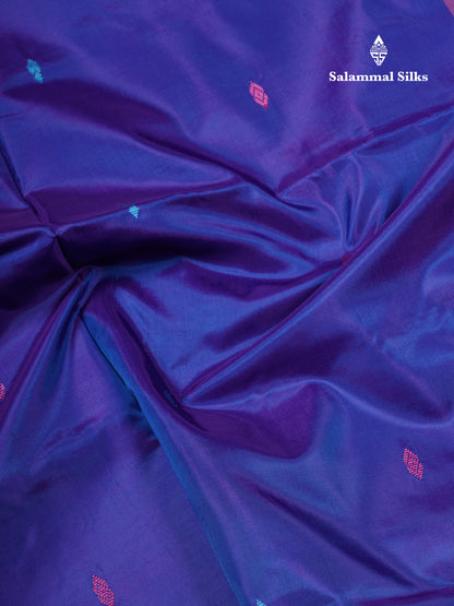 Dual Tone Violet Banana Pinth Saree (Vaazhainaar Pattu) With Contrast Pinkish Peach Blouse