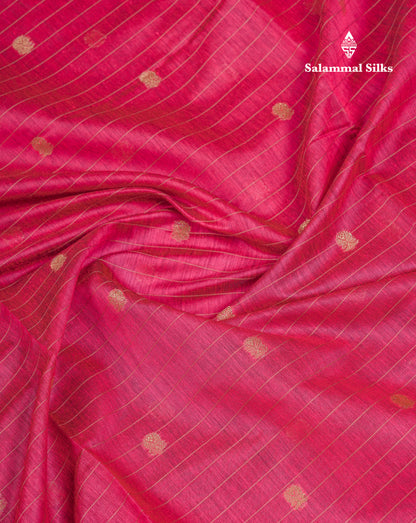 Beautiful Pink Maheshwar Cotton Saree With Contrast Blue Blouse