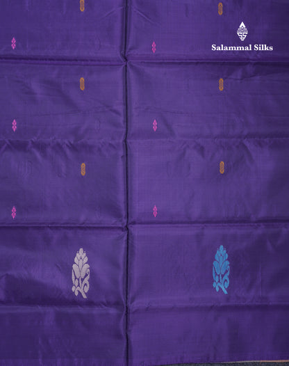 Violet Banana Pinth Saree (Vaazhainaar Pattu) With Contrast Light Chocolate Blouse