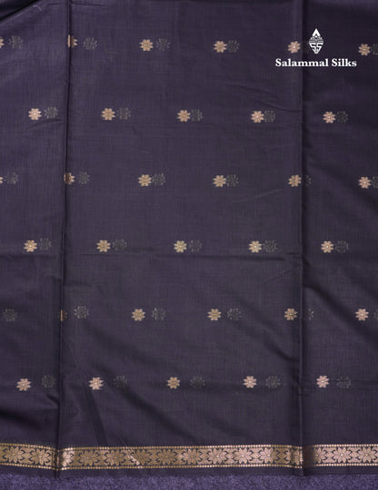 Beautiful Navy Blue Maheshwar Cotton Saree With Contrast Blue Blouse