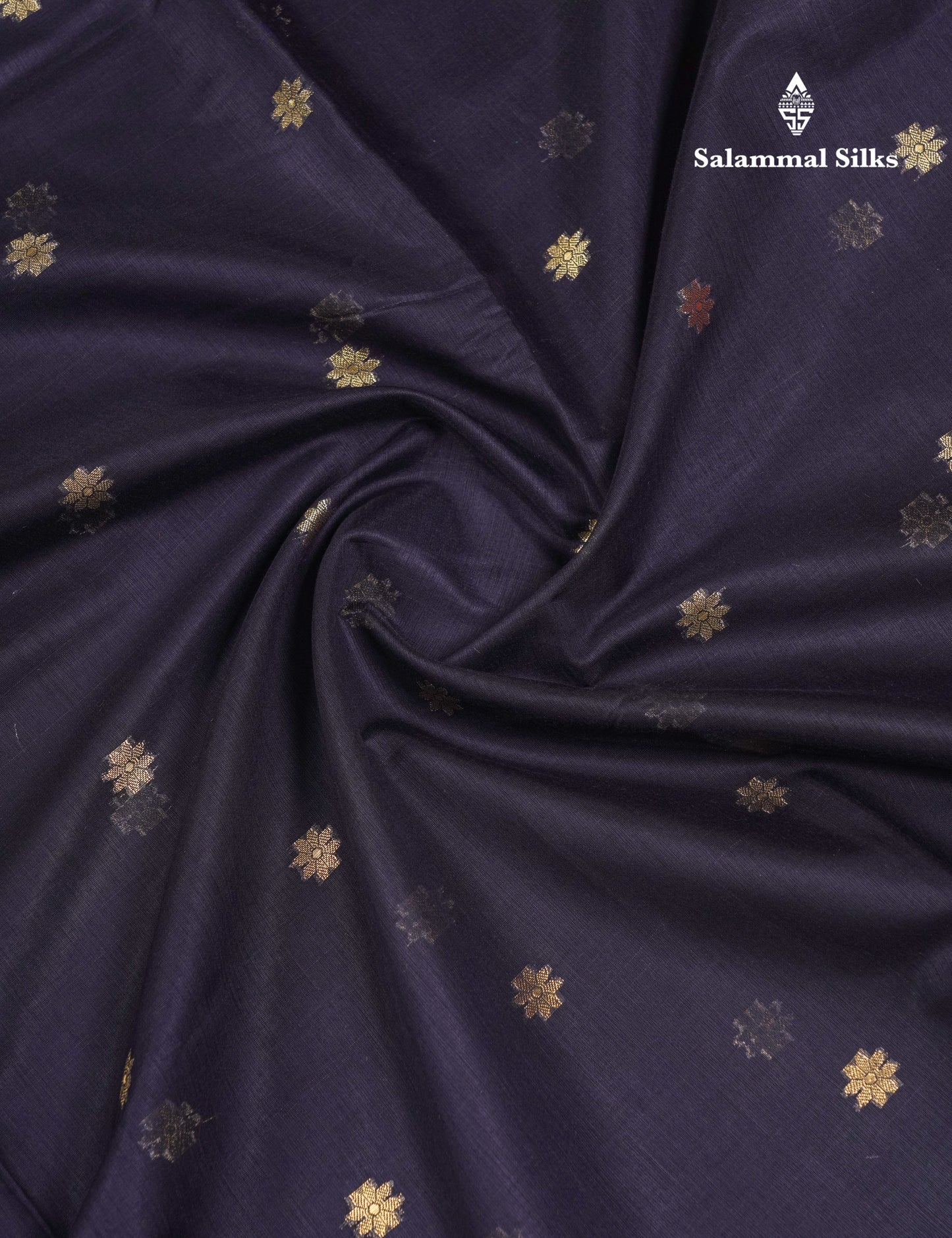 Beautiful Navy Blue Maheshwar Cotton Saree With Contrast Blue Blouse