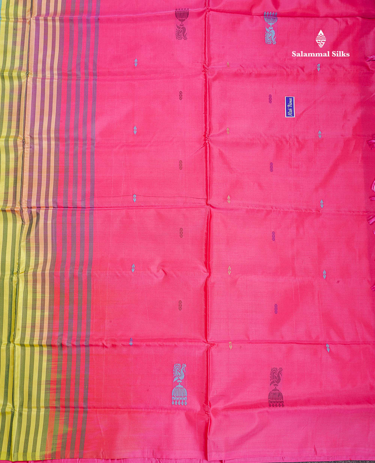 Rexona Banana Pinth Saree (Vaazhainaar Pattu) With Contrast Pink Blouse