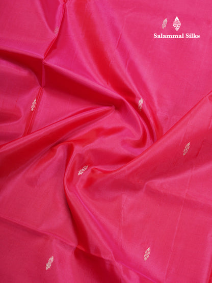 Rani Pink Banana Pinth Saree (Vaazhainaar Pattu) With Contrast Sandal Blouse