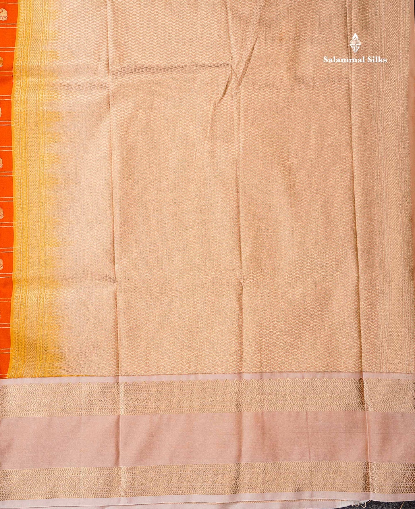 Semi Silk Saree - Light Lavender Mango Butta With Checks Along With Contrast Dark Brown Traditional Gap Border