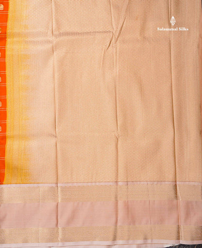 Semi Silk Saree - Light Lavender Mango Butta With Checks Along With Contrast Dark Brown Traditional Gap Border