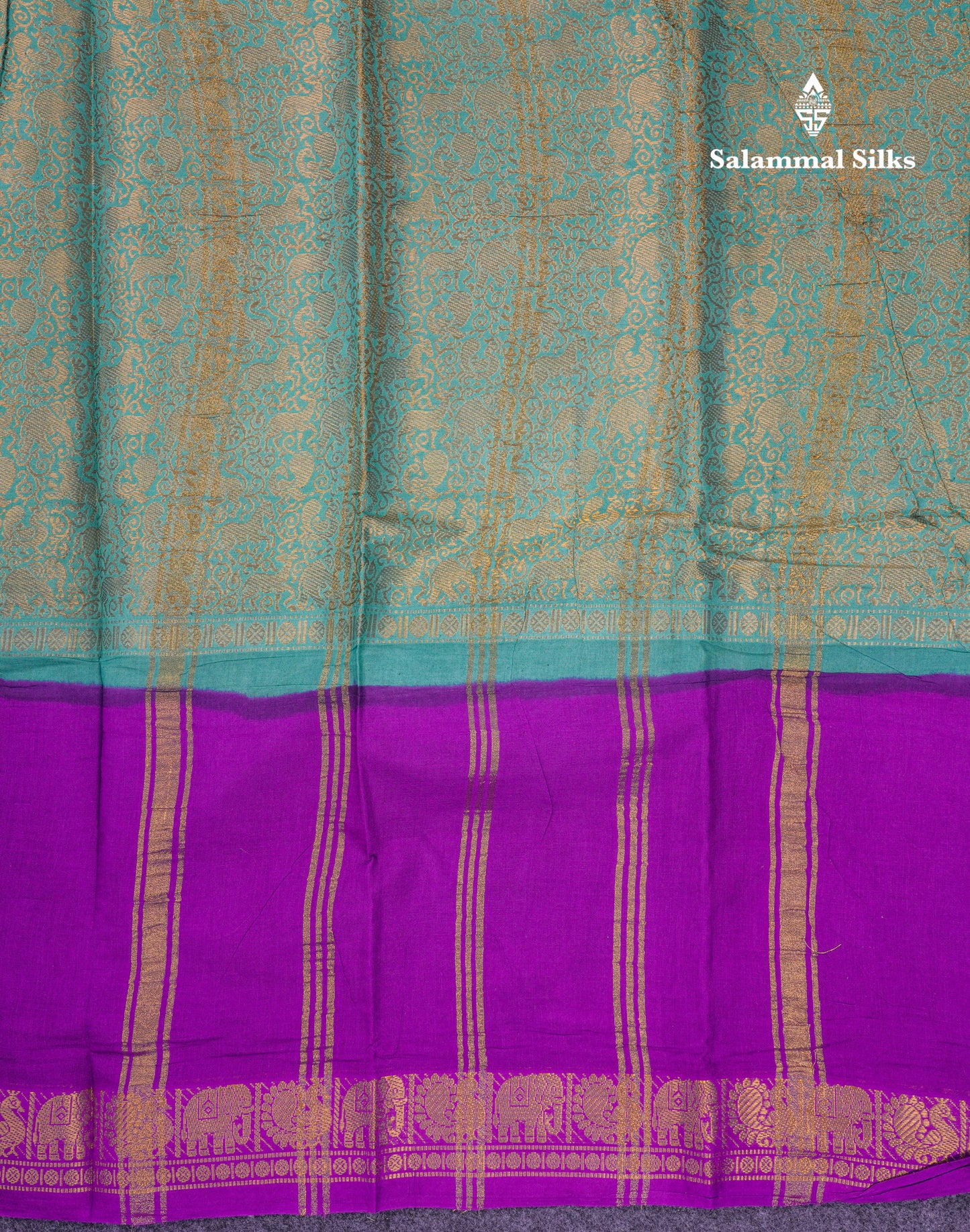 Beautiful Violet Vanasingaram Traditional Sungudi Cotton Saree With Contrast Cream Gap Border