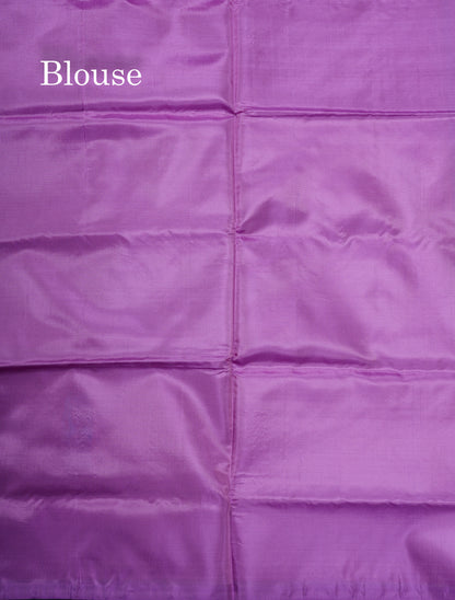 Pastel Blue Banana Pinth Saree (Vaazhainaar Pattu) With Contrast Lavender Blouse