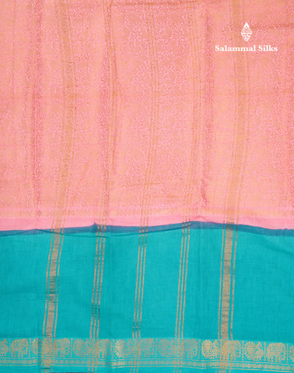 Beautiful Violet Vanasingaram Traditional Sungudi Cotton Saree With Contrast Cream Gap Border