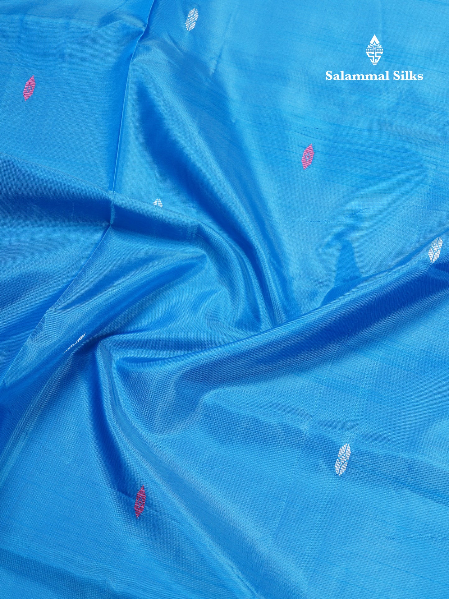 Sky Blue Banana Pinth Saree (Vaazhainaar Pattu) With Contrast Violet Blouse