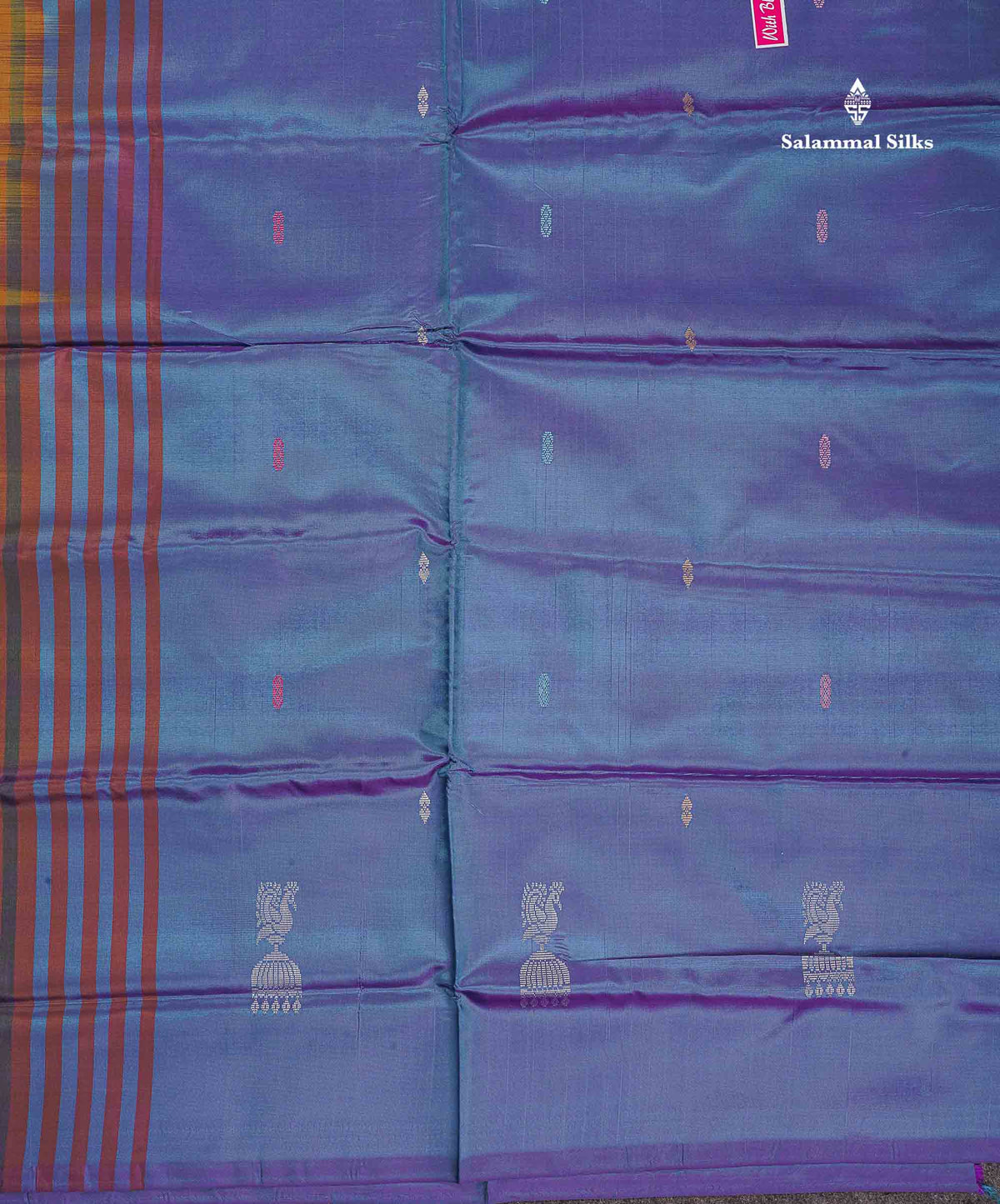 Banana Pinth Saree (Vaazhainaar Pattu) - Mustard Yellow Colour Body With Contrast Dual Tone Blue Blouse