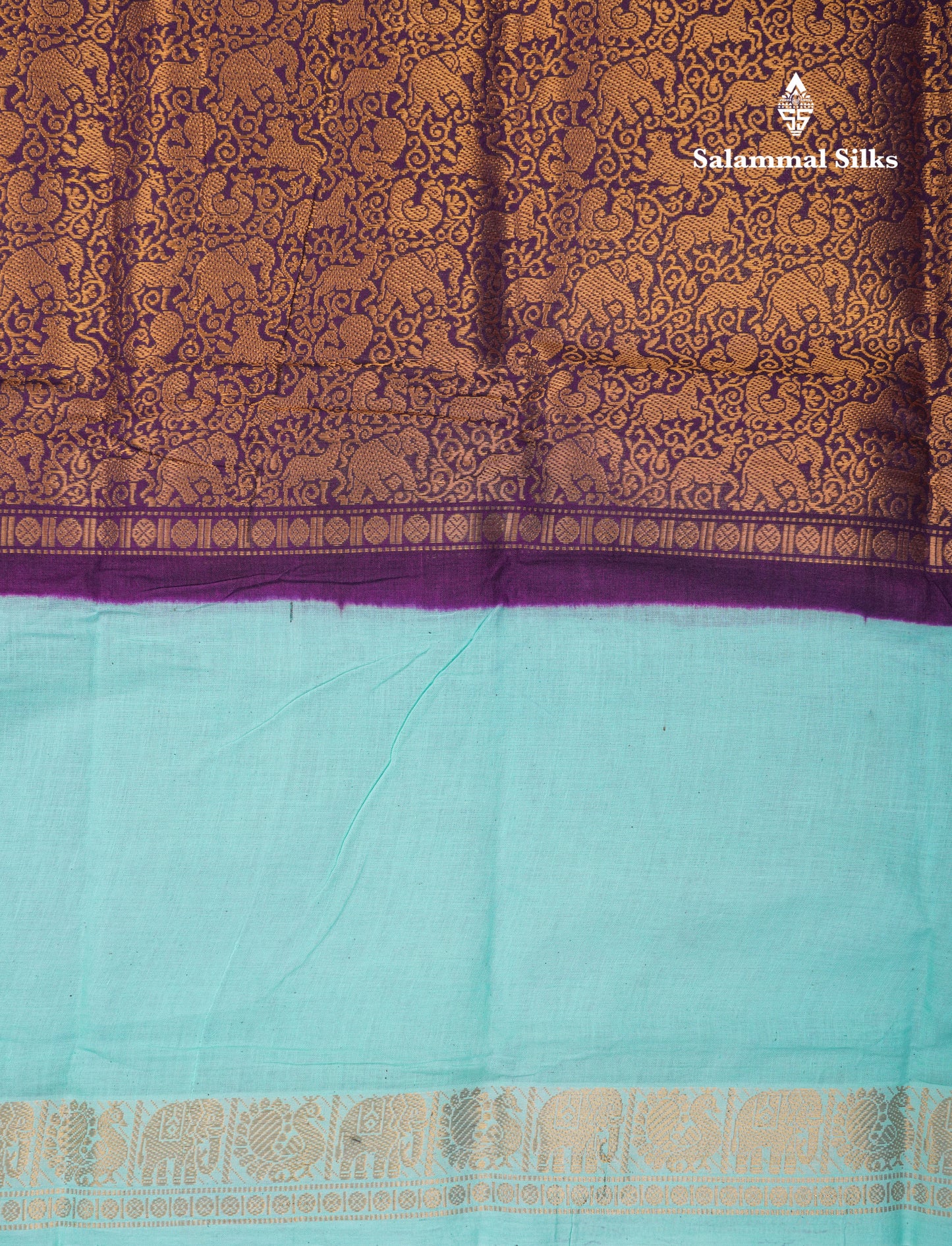 Beautiful Violet Vanasingaram Traditional Sungudi Cotton Saree With Contrast Cream Gap Border