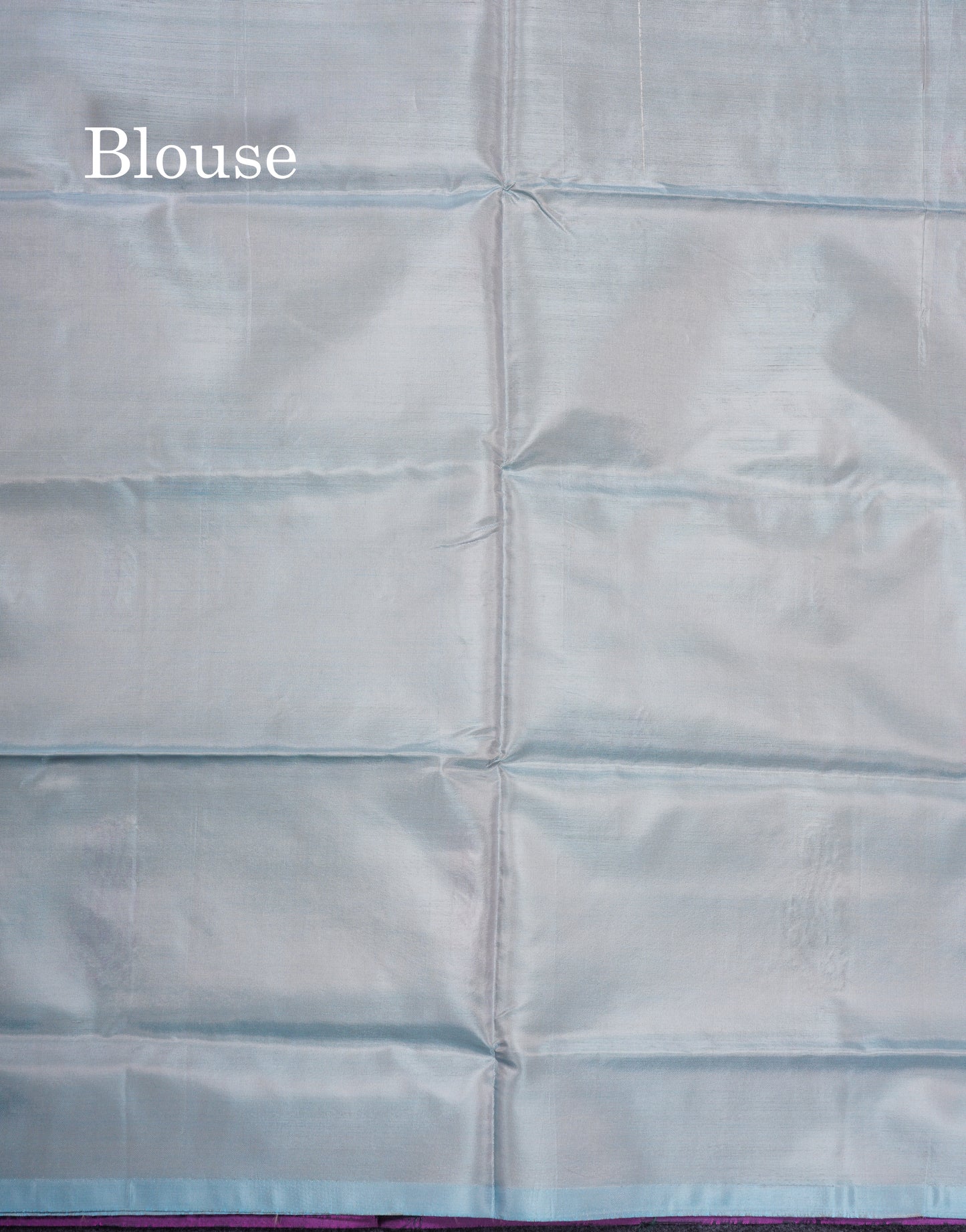 Dual Tone Purple Banana Pinth Saree (Vaazhainaar Pattu) With Contrast Pastel Blue Blouse