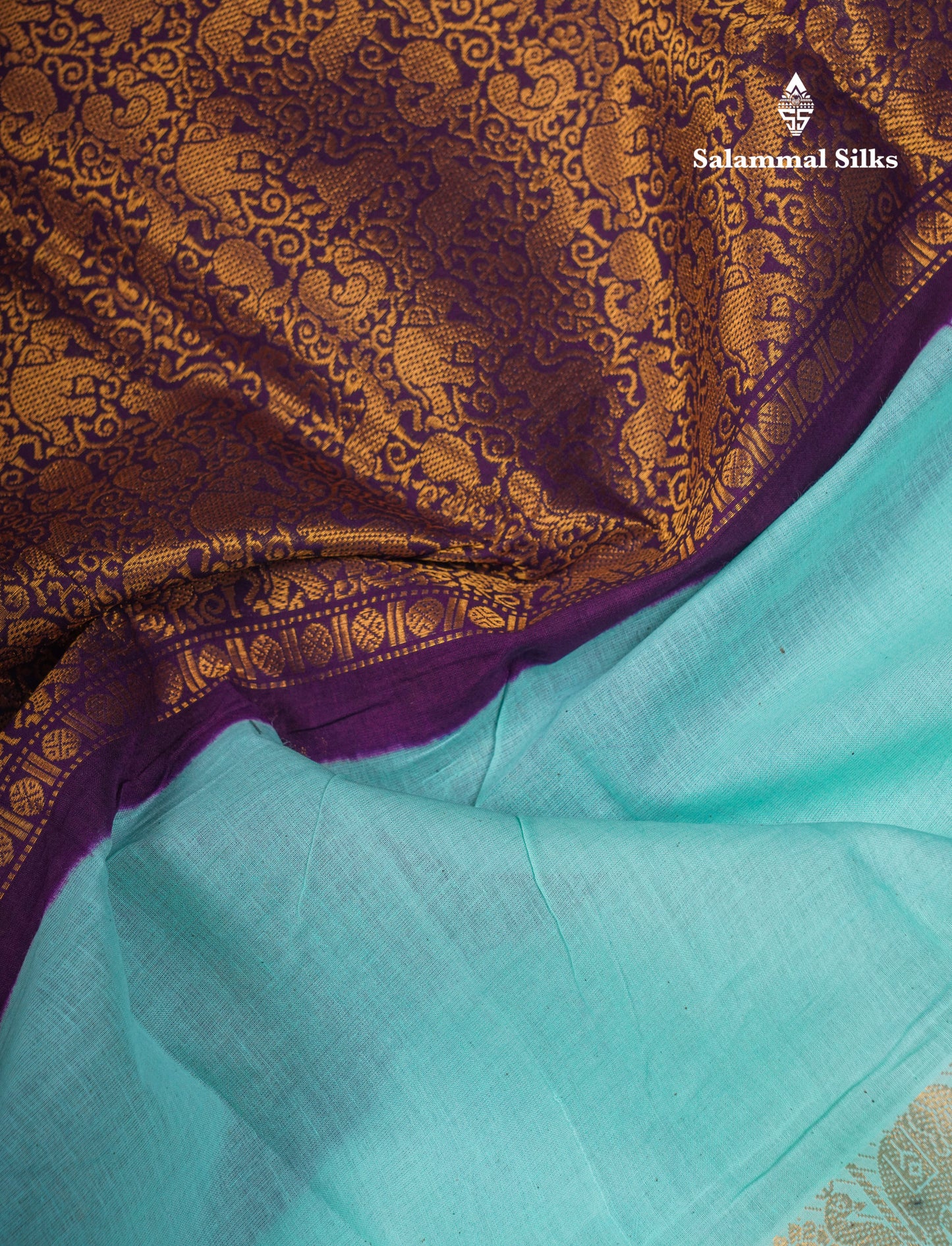 Beautiful Violet Vanasingaram Traditional Sungudi Cotton Saree With Contrast Cream Gap Border