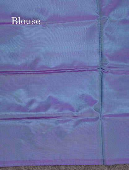 Banana Pinth Saree (Vaazhainaar Pattu) - Mustard Yellow Colour Body With Contrast Dual Tone Blue Blouse