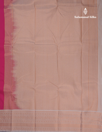 Pink Semi Silk Saree With Contrast Sandal Traditional Border