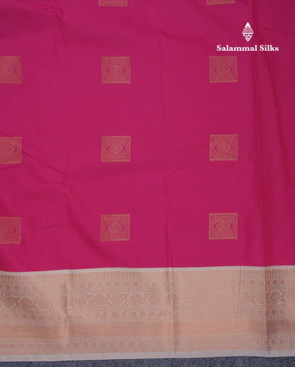 Pink Semi Silk Saree With Contrast Sandal Traditional Border