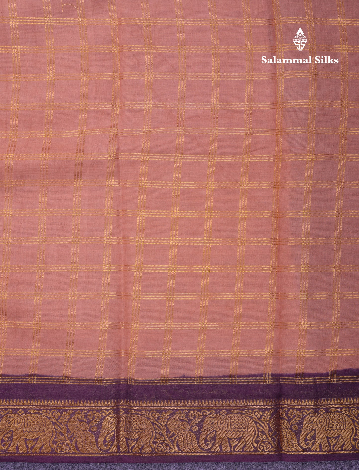 Beautiful Light Chocolate Sungudi Cotton Saree With Contrast Dark Magenta Traditional Border