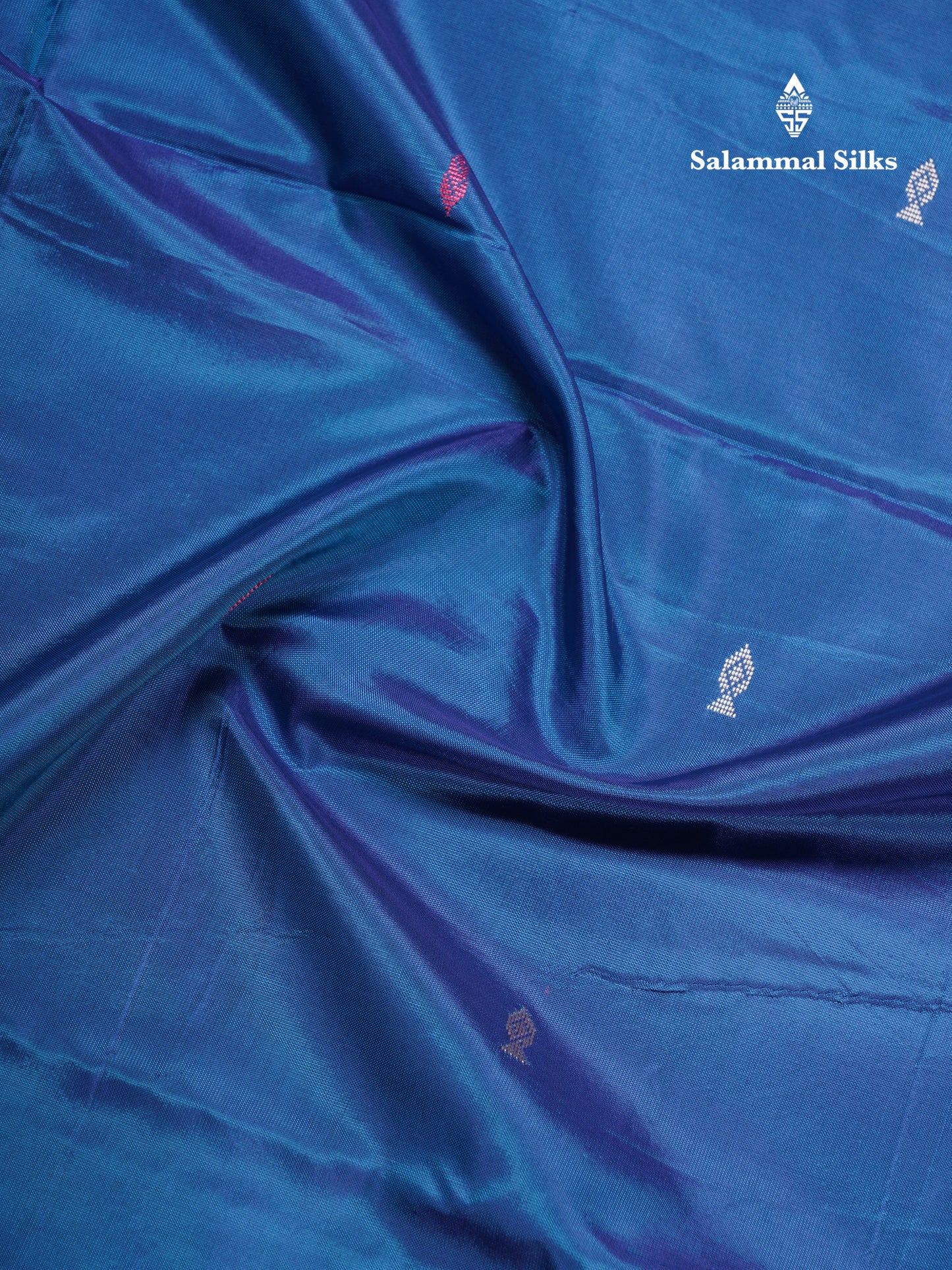 Peacock Blue Banana Pinth Saree (Vaazhainaar Pattu) With Contrast Pinkish Peach Blouse