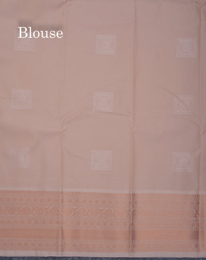 Pink Semi Silk Saree With Contrast Sandal Traditional Border