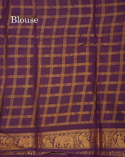 Beautiful Light Chocolate Sungudi Cotton Saree With Contrast Dark Magenta Traditional Border