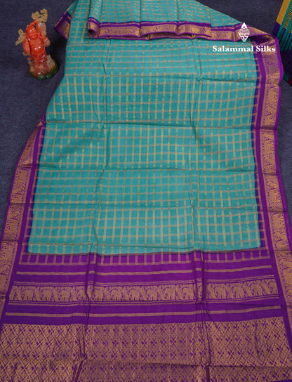 Beautiful Light Chocolate Sungudi Cotton Saree With Contrast Dark Magenta Traditional Border