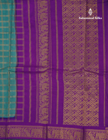 Beautiful Light Chocolate Sungudi Cotton Saree With Contrast Dark Magenta Traditional Border