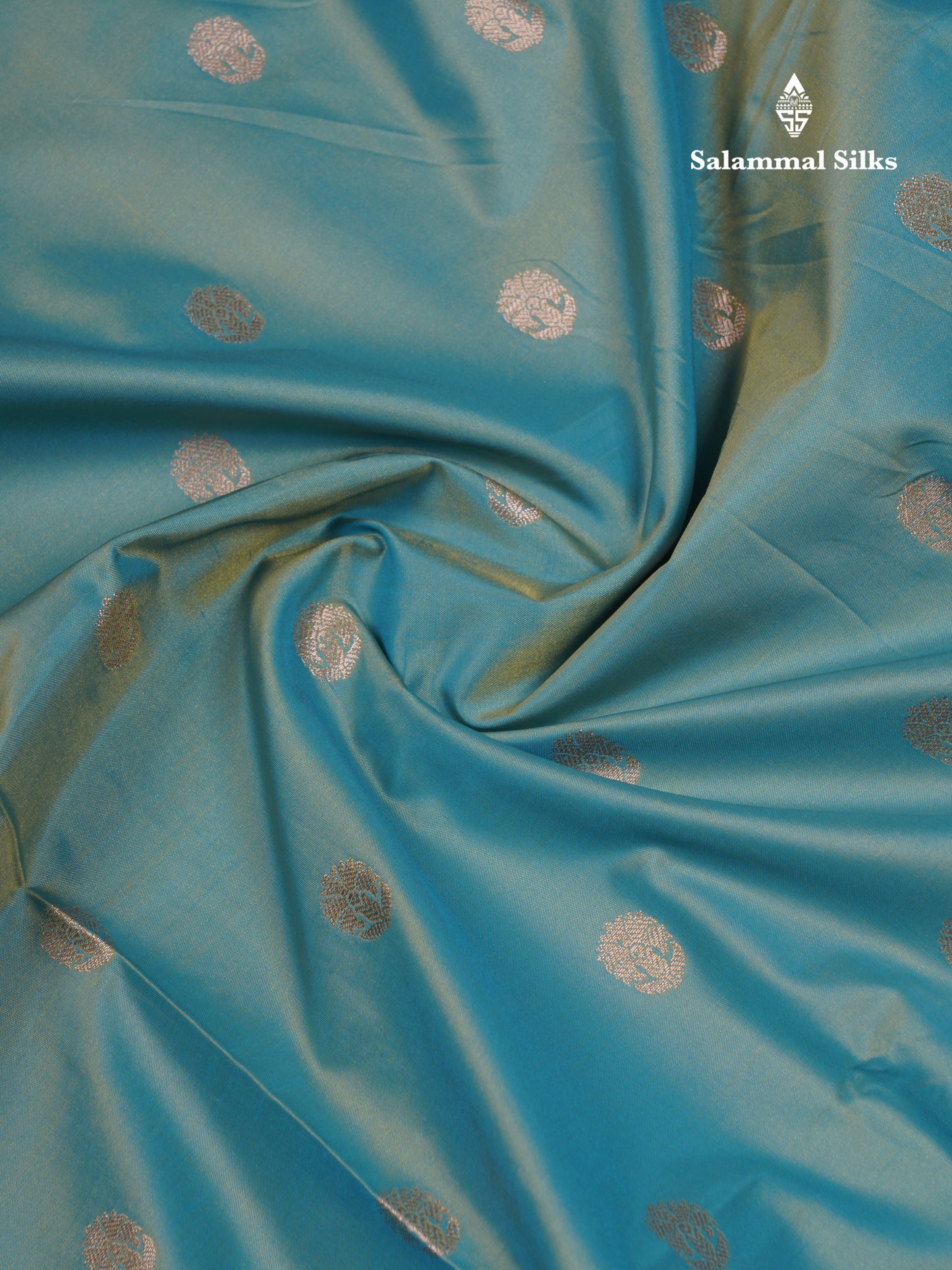 Dual Tone Pastel Blue Fancy Semi Soft Silk Saree With Contrast Purple Border