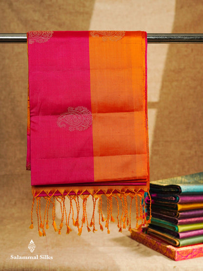 Beautiful Peacock Blue Pure Mix Kanjivaram Soft Silk Saree With Contrast Olive Green Fancy Border