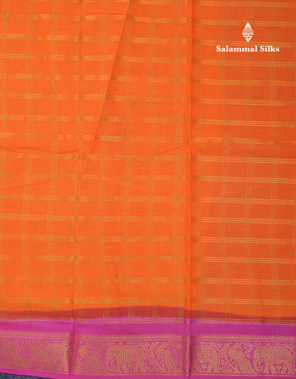 Beautiful Light Chocolate Sungudi Cotton Saree With Contrast Dark Magenta Traditional Border