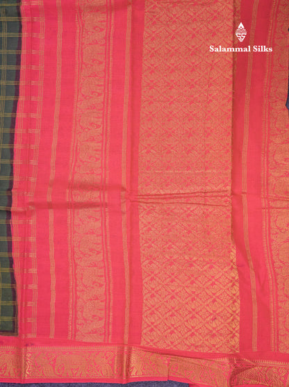 Beautiful Light Chocolate Sungudi Cotton Saree With Contrast Dark Magenta Traditional Border