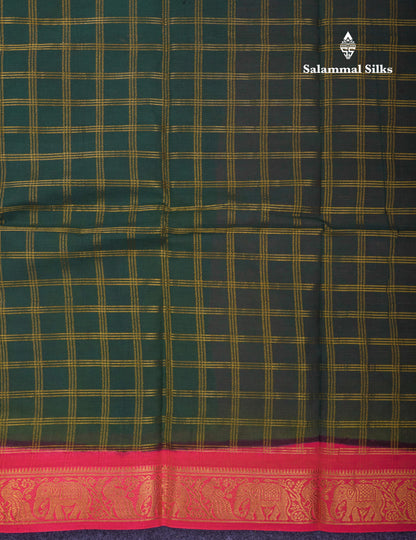 Beautiful Light Chocolate Sungudi Cotton Saree With Contrast Dark Magenta Traditional Border