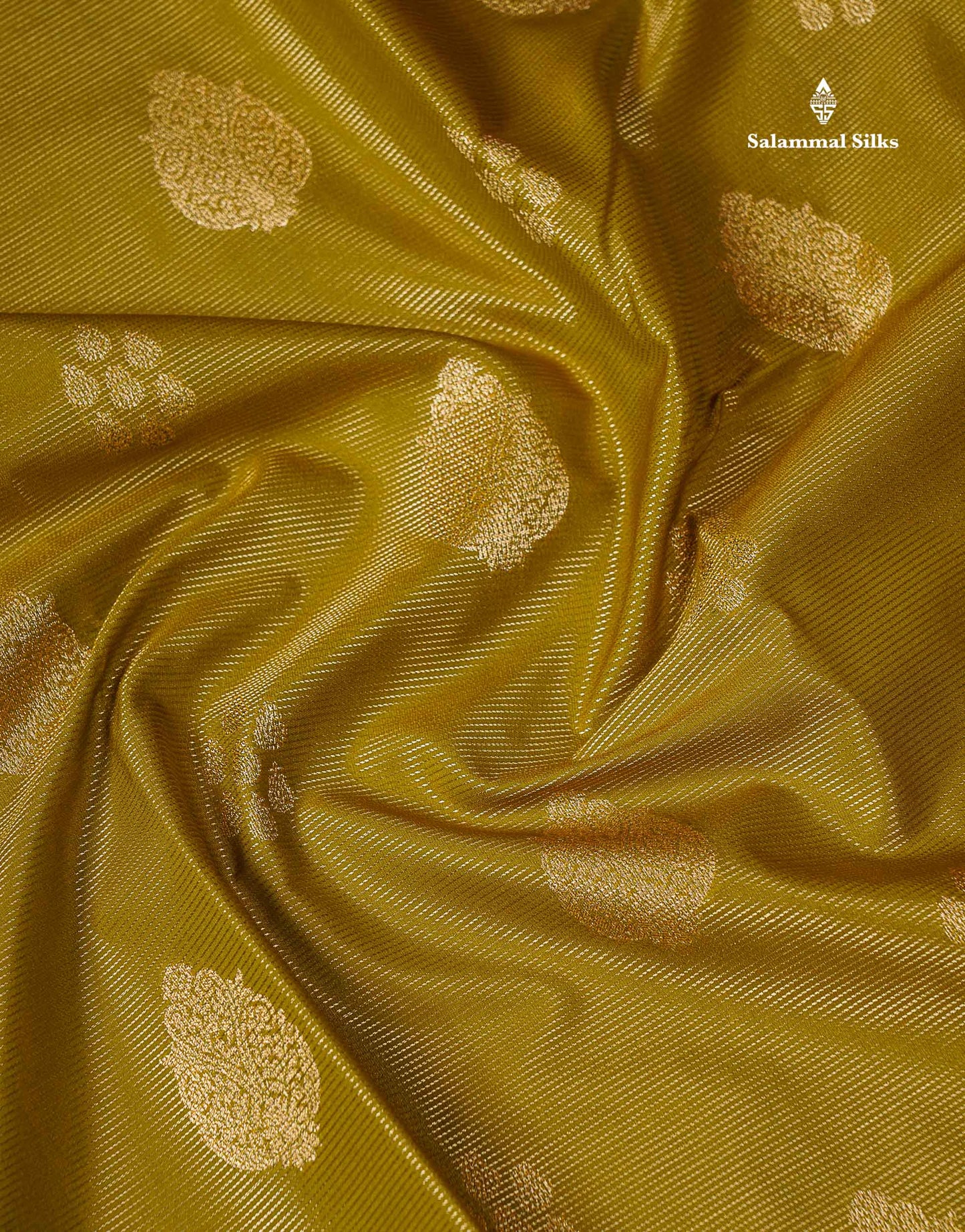 Semi Silk Saree -  Mehandi Green Butta With Vaira Oosi Lines Along With Contrast Redish Pink Traditional Gap Border