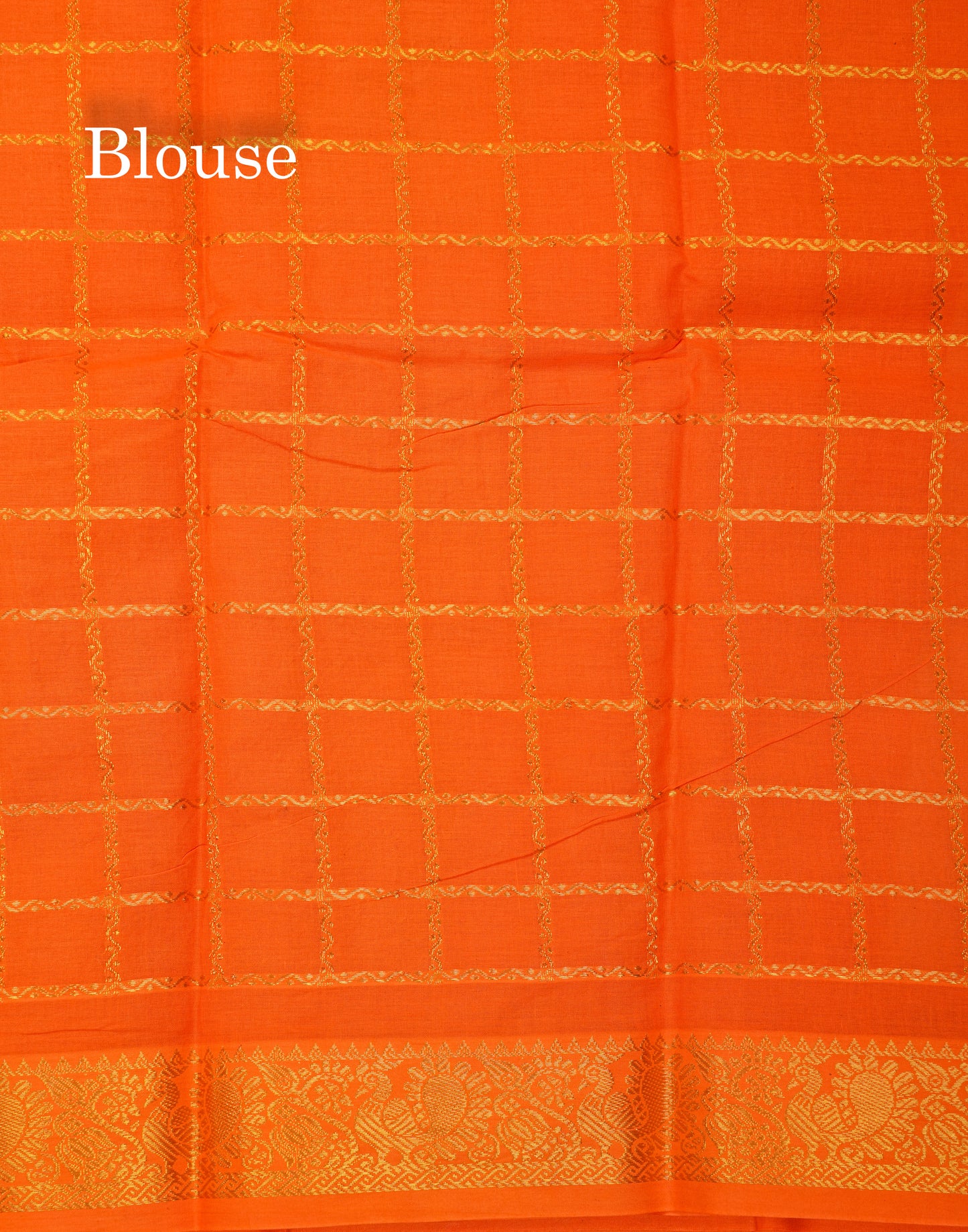 Beautiful Cream White Sungudi Cotton Saree With Contrast Orange Traditional Border