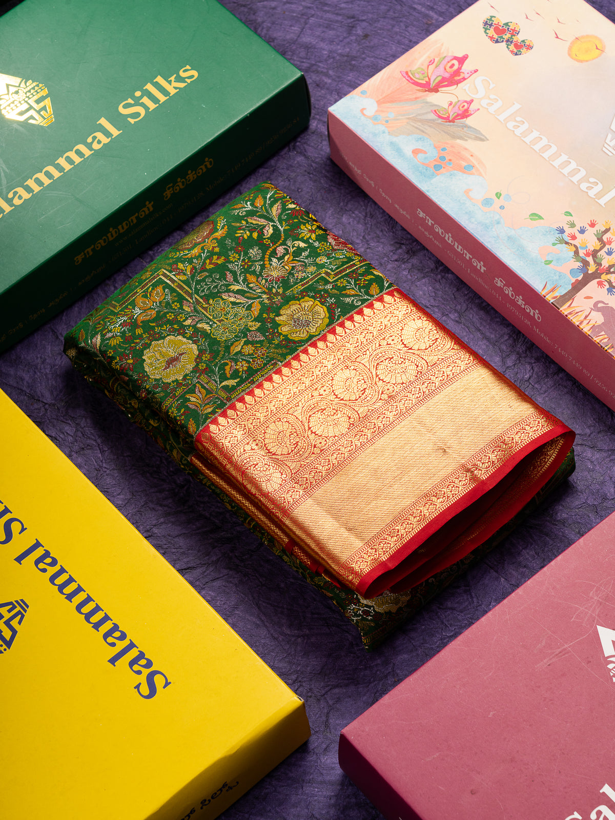 Beautiful Bottle Green Bridal Pure Kanjivaram Silk Saree With Contrast Maroon Traditional Border