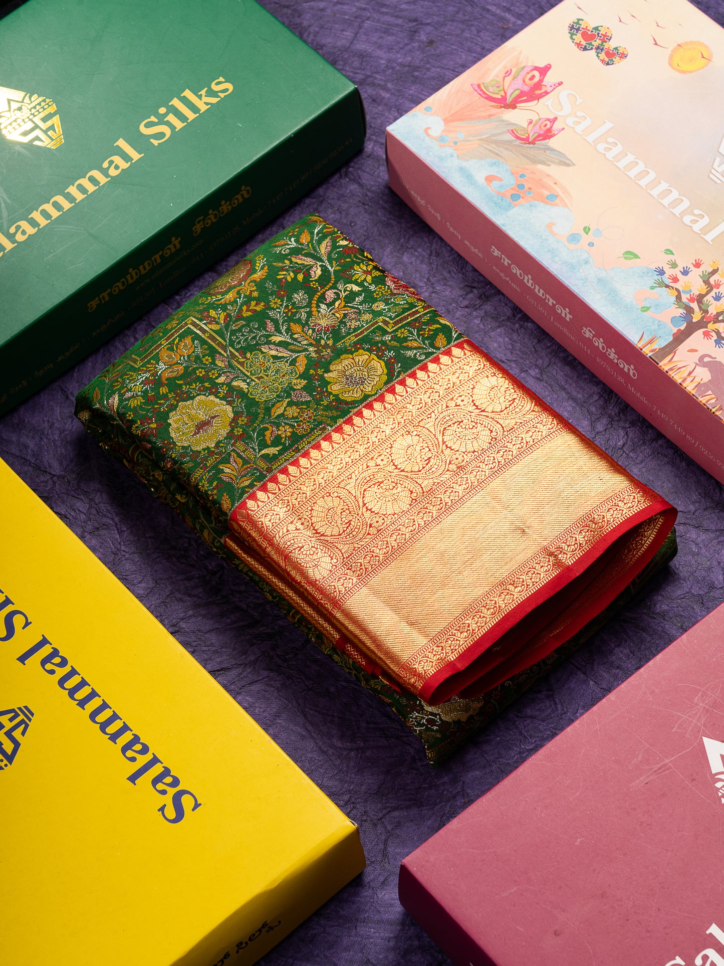 Beautiful Bottle Green Bridal Pure Kanjivaram Silk Saree With Contrast Maroon Traditional Border