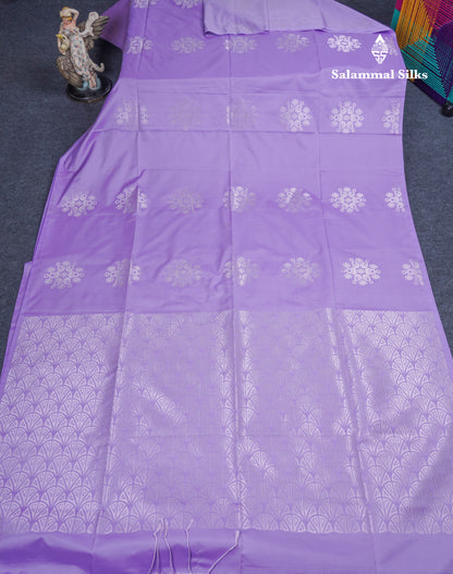 Lavender Semi Soft Silk Saree With Self Blouse
