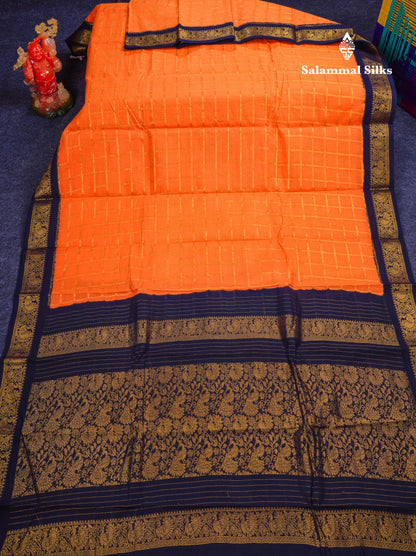 Beautiful Cream White Sungudi Cotton Saree With Contrast Orange Traditional Border
