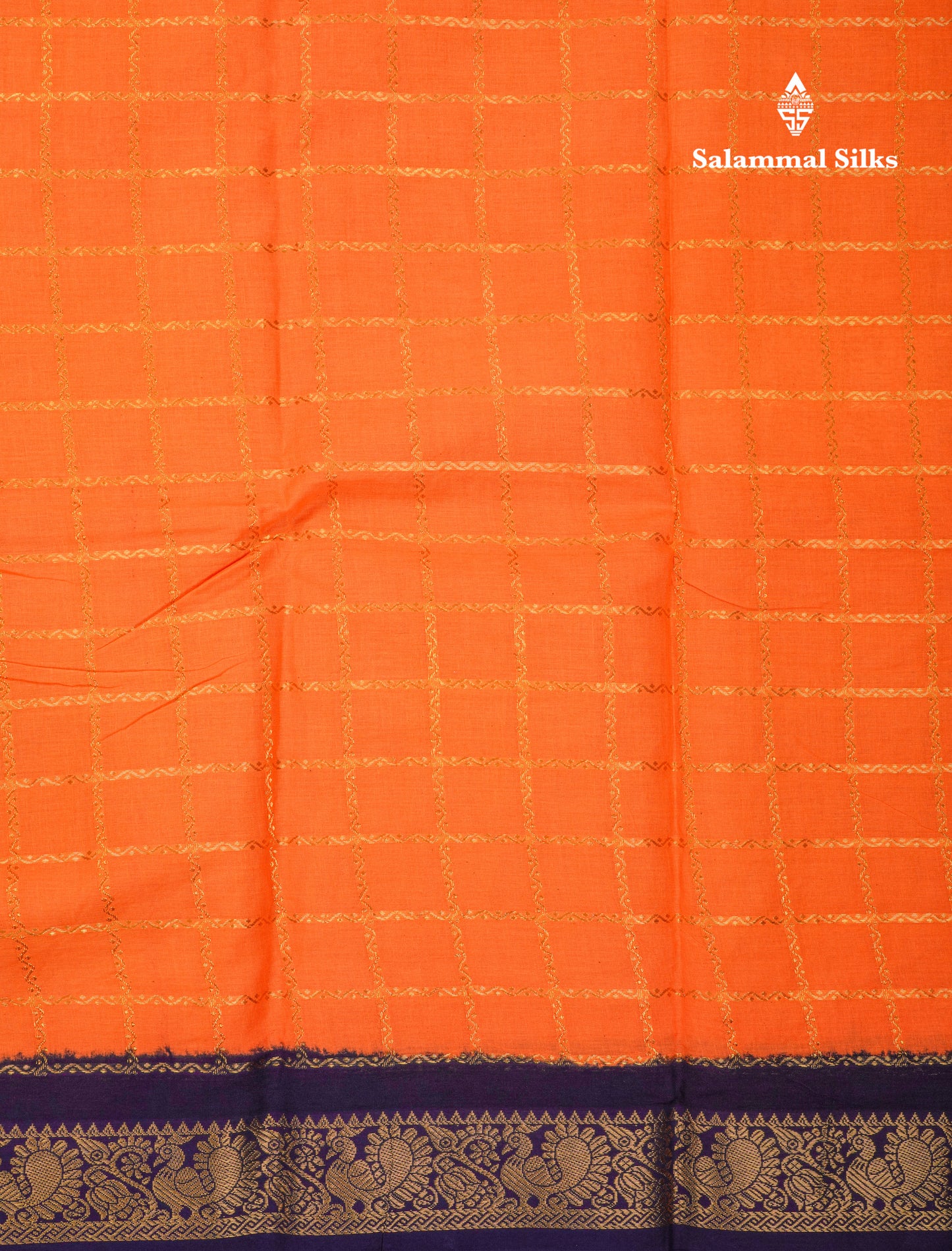 Beautiful Cream White Sungudi Cotton Saree With Contrast Orange Traditional Border