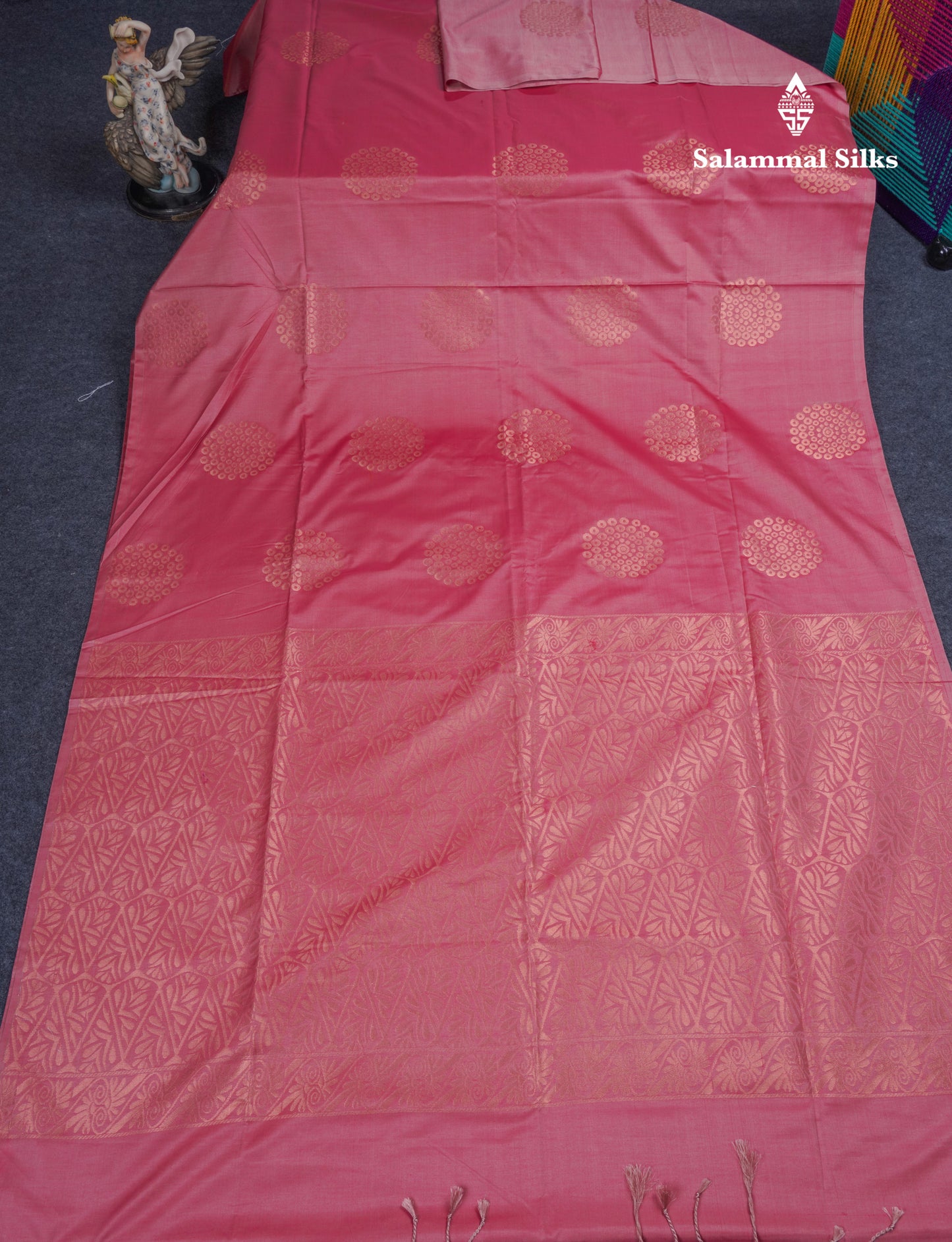 Onion Pink Semi Soft Silk Saree With Self Blouse