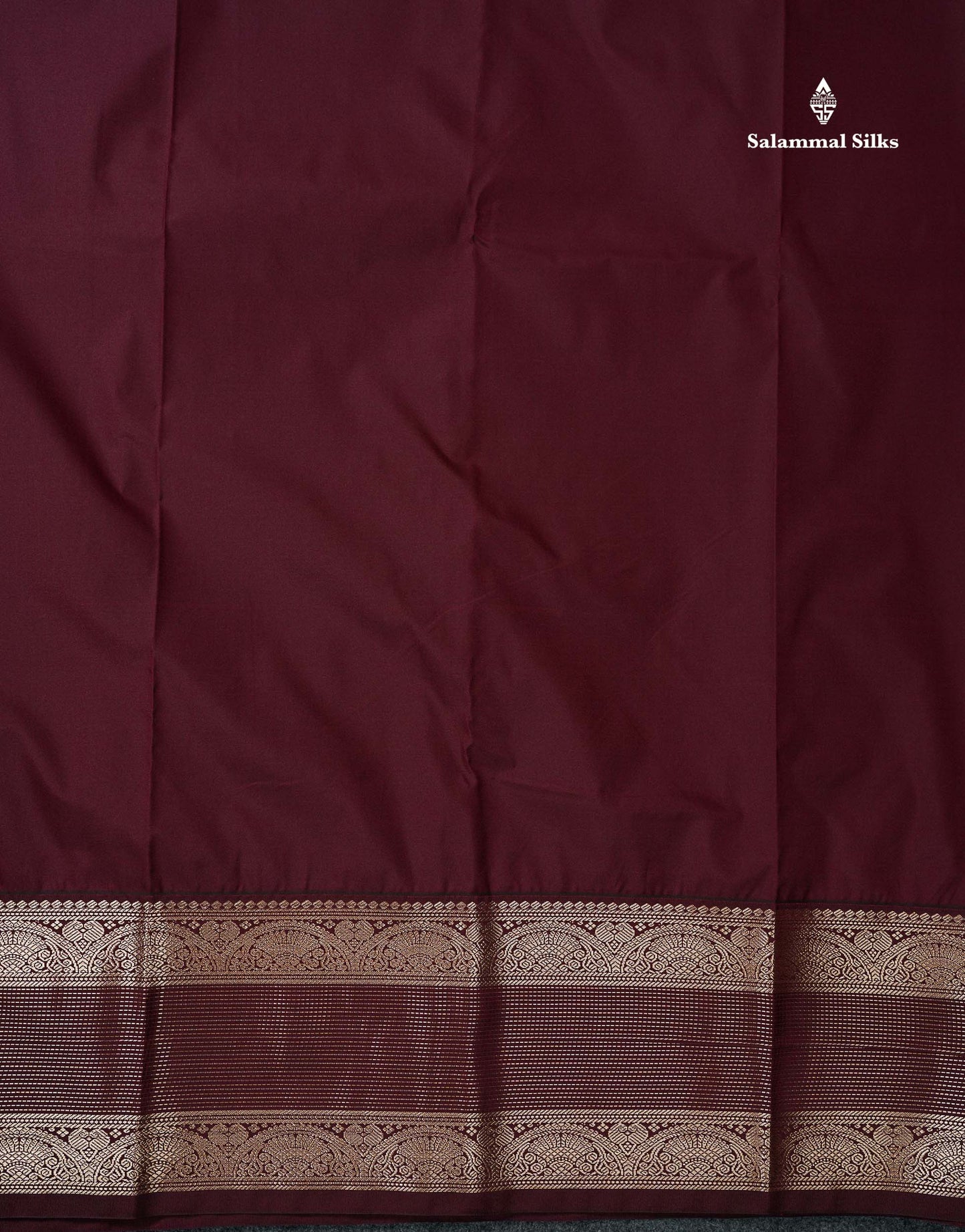 Semi Silk Saree -  Pink Butta With Vaira Oosi Lines Along With Contrast Dark Maroon Traditional Border