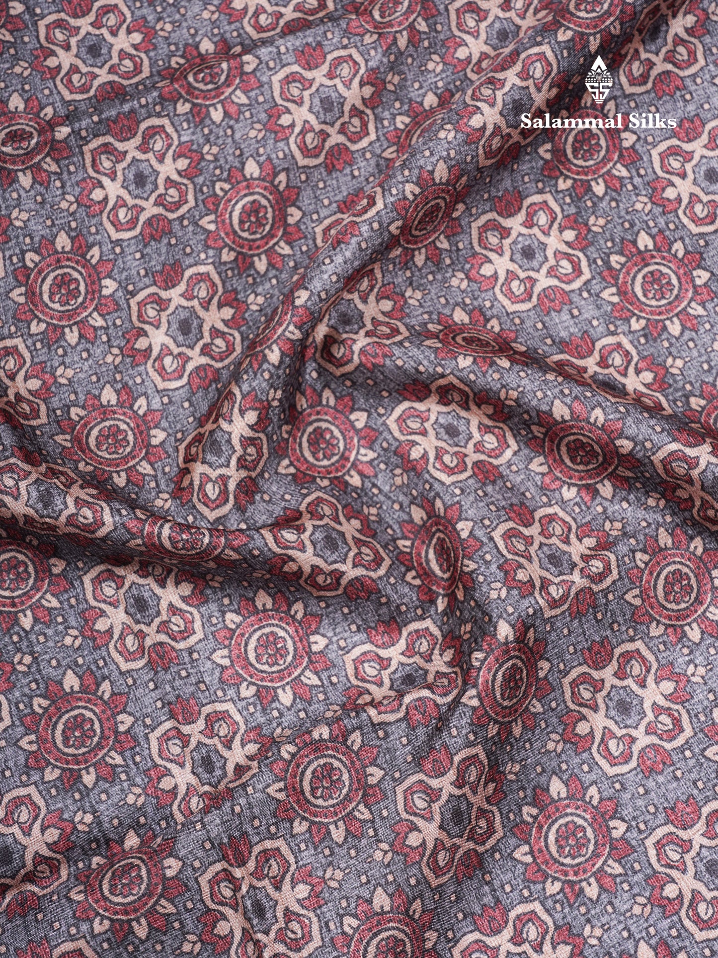 Purple Colour Semi Tussar Ajrah Kalamkari Print Saree With Contrast Pista Green Border